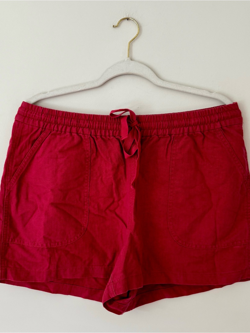 J. Crew Point Sur Linen Blend Pull On Shorts, Salmon Pink – Size Medium